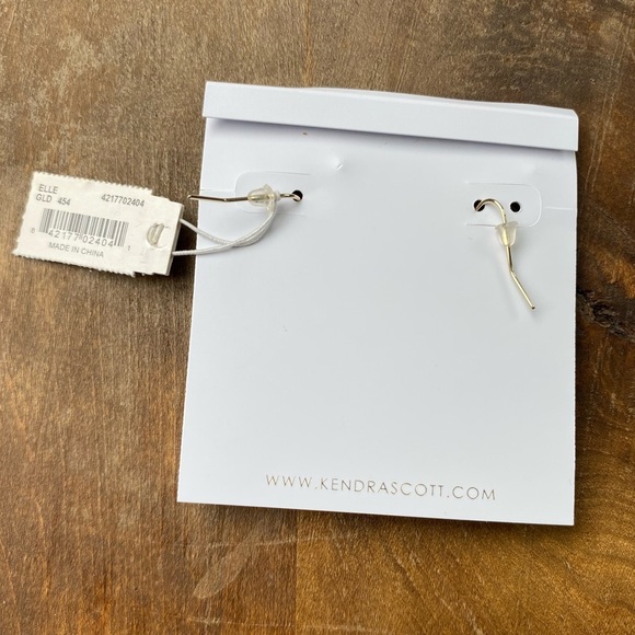 NWT Kendra Scott Elle Gold Drop Earrings Abalone Shell 14K Plated Custom Green - Picture 6 of 9